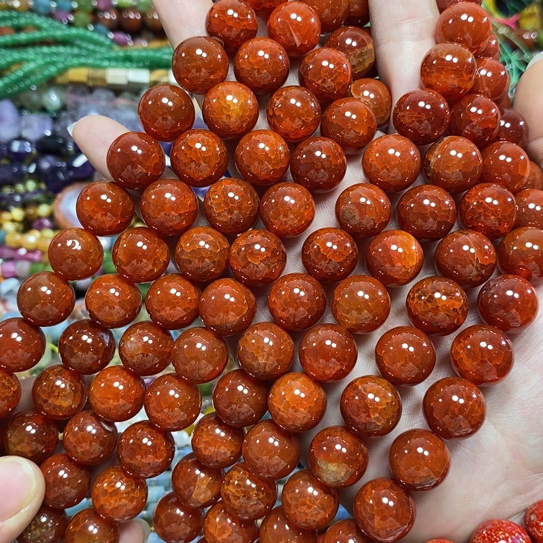 玛瑙/玉髓未镶嵌珠宝半成品龙鳞玛瑙一条卡14mm