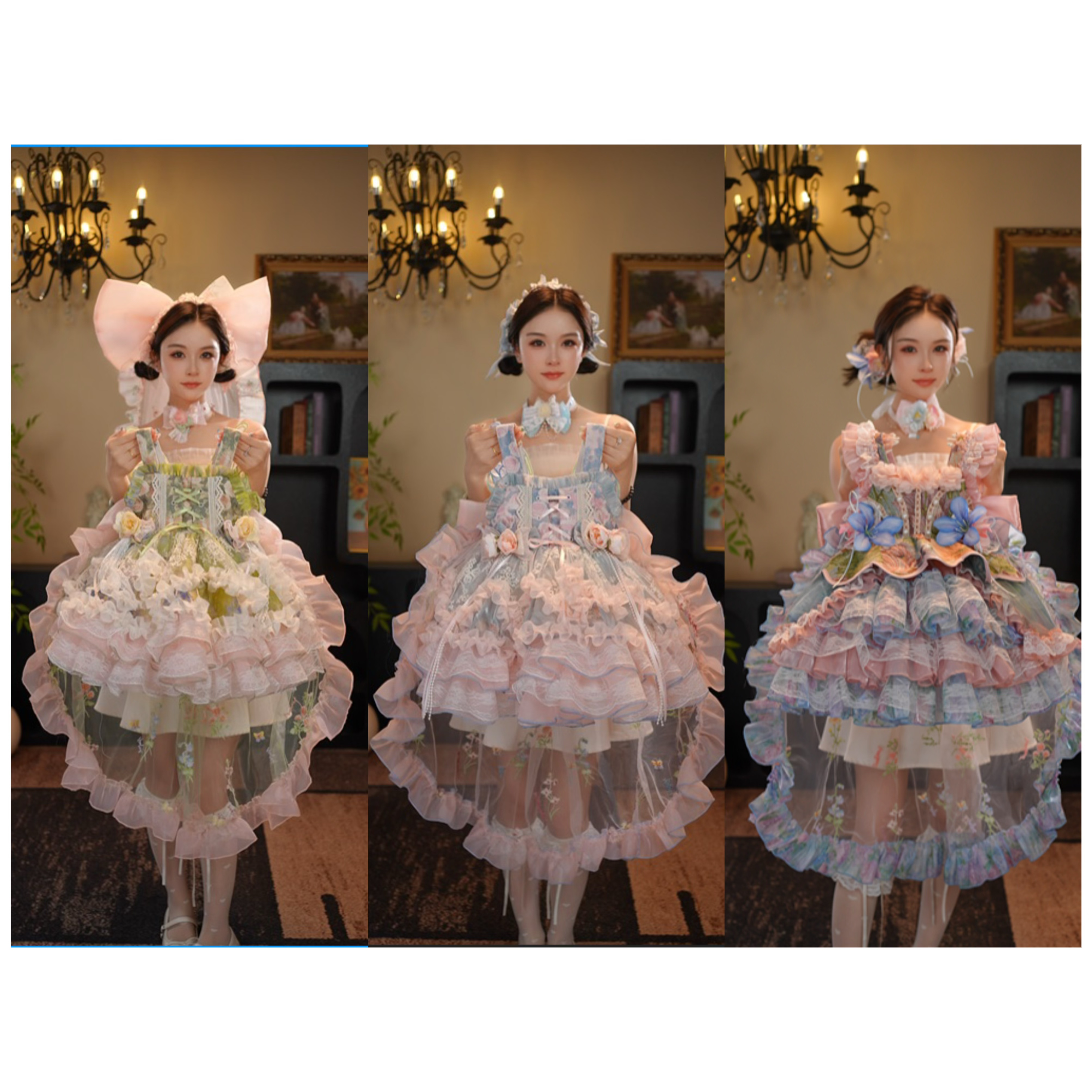AODUOSEN/奥多森夏季新款高端定制女童洛丽塔汉服连衣裙
