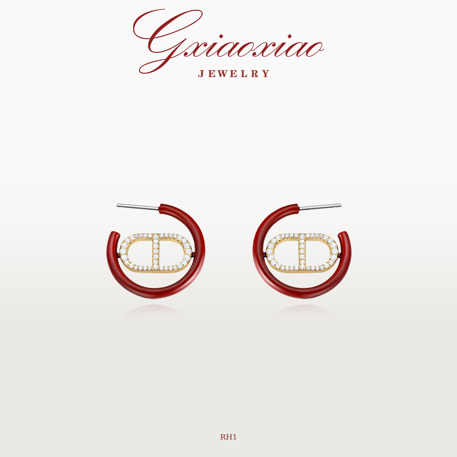 G XIAOXIAO 镀K金 法式气质简约百搭猪鼻子耳环 RH1