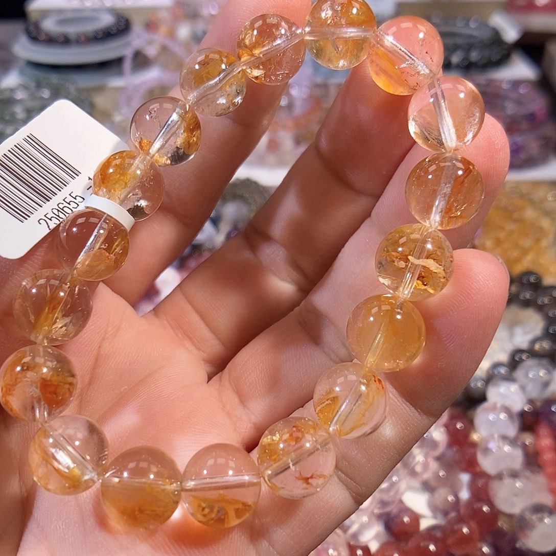 水晶手链未镶嵌黄胶花11mm