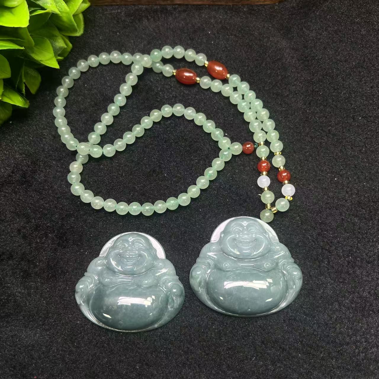 A5420-A货翡翠佛公吊坠-配珠链-送礼佳品-多样性只发一件