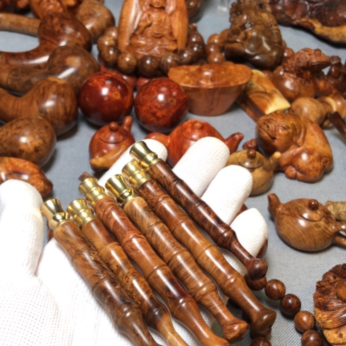 【闪购商品】木二****?麻梨疙瘩火琉璃手把件