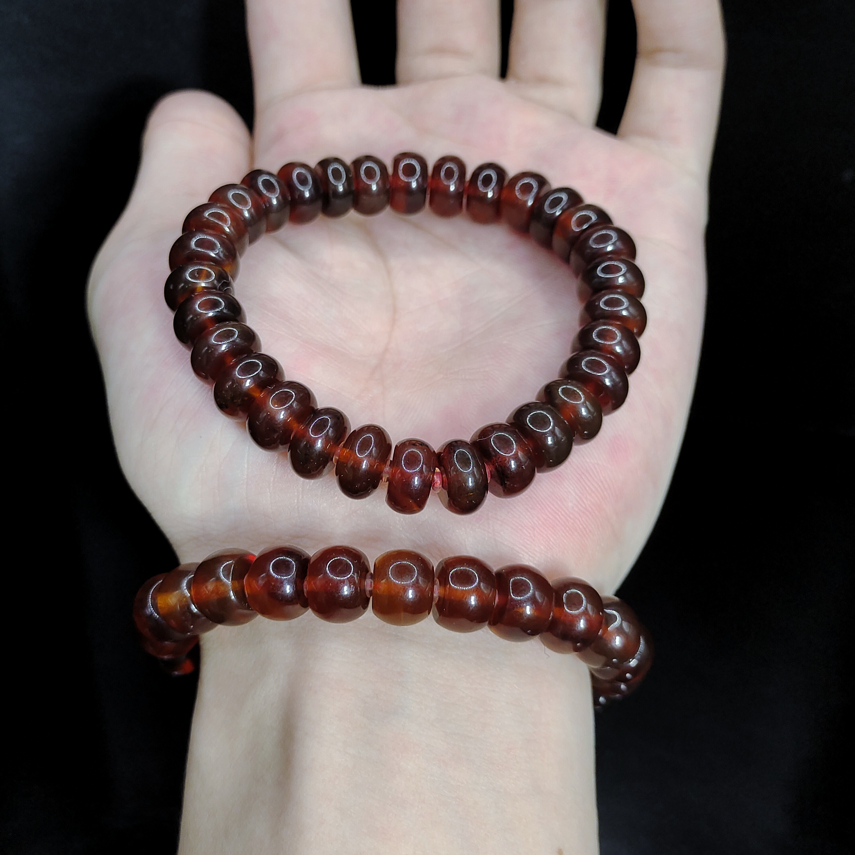 【李想精选】琥珀老型珠单圈手串GS【多样性发其一】约10mm