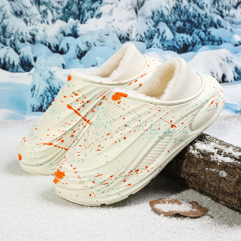 海峡虎新款耐磨防滑加绒保暖居家外出冬季包头秋冬季包跟棉拖鞋