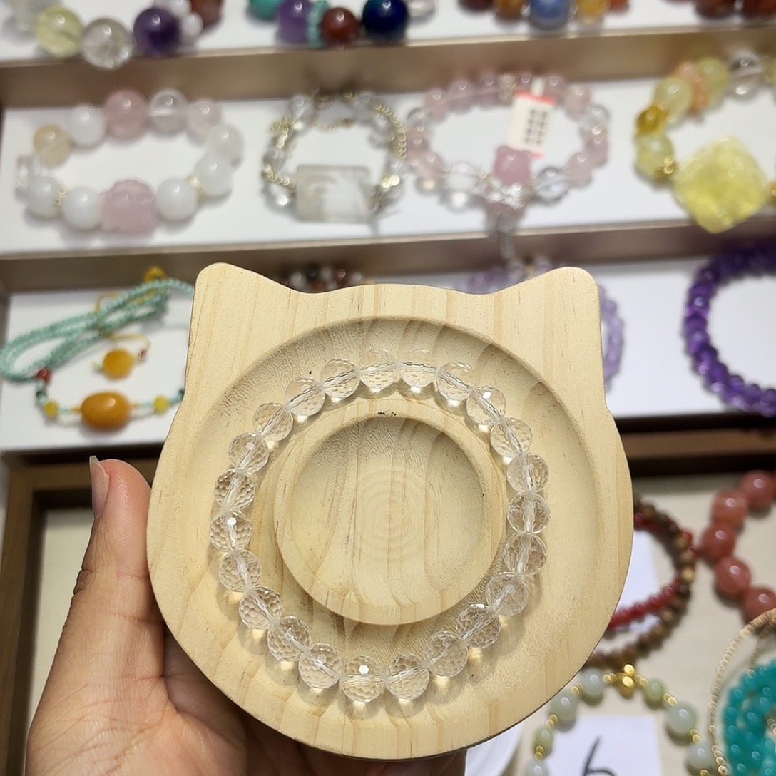 石英石纯铜白水手串素串