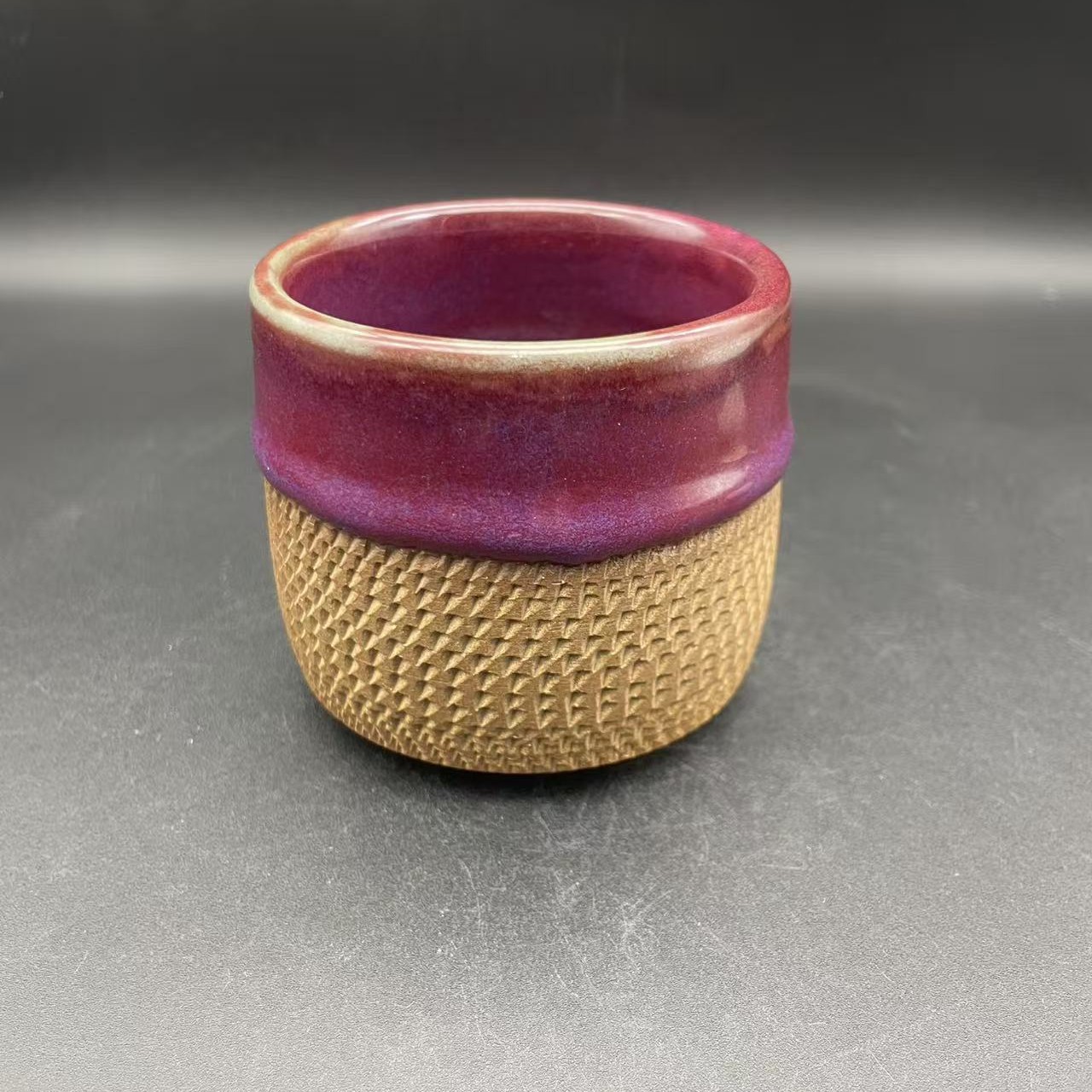 钧瓷茶杯，全手工手拉坯制作