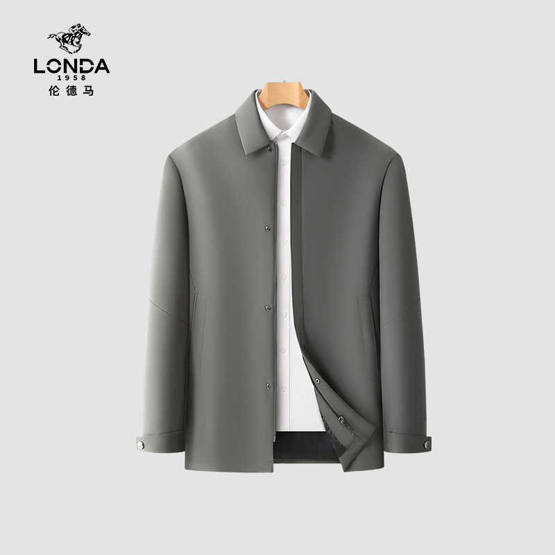 【LONDA伦德马】易打理秋冬男装时尚暗襟棉服翻领休闲棉衣男士2806