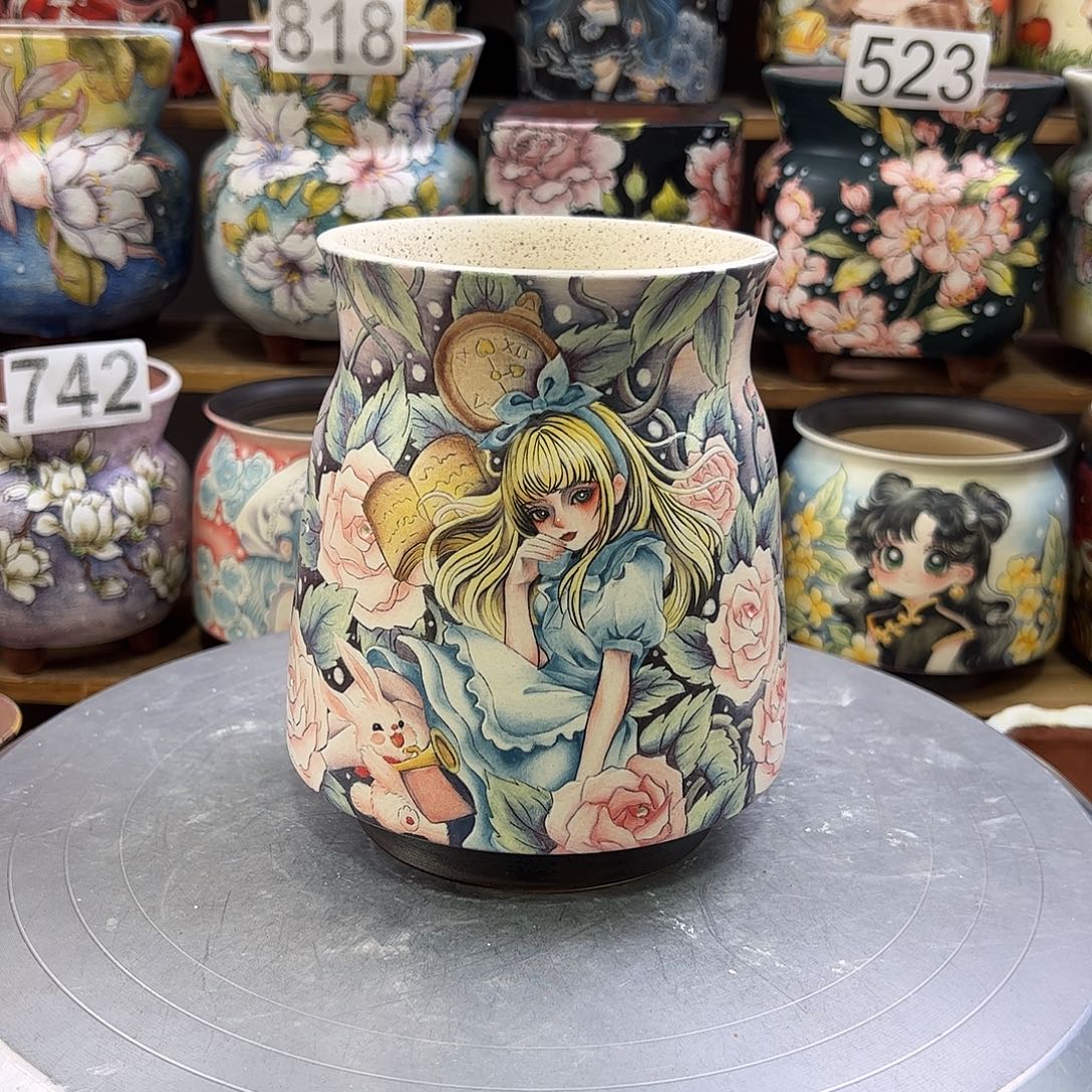 景德镇炫彩手绘口10高14.5