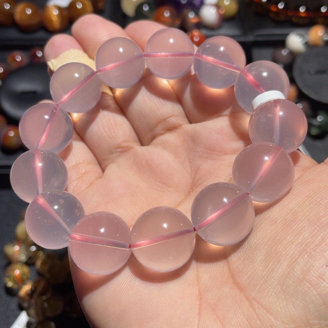 水晶手链未镶嵌星光粉16mm左右