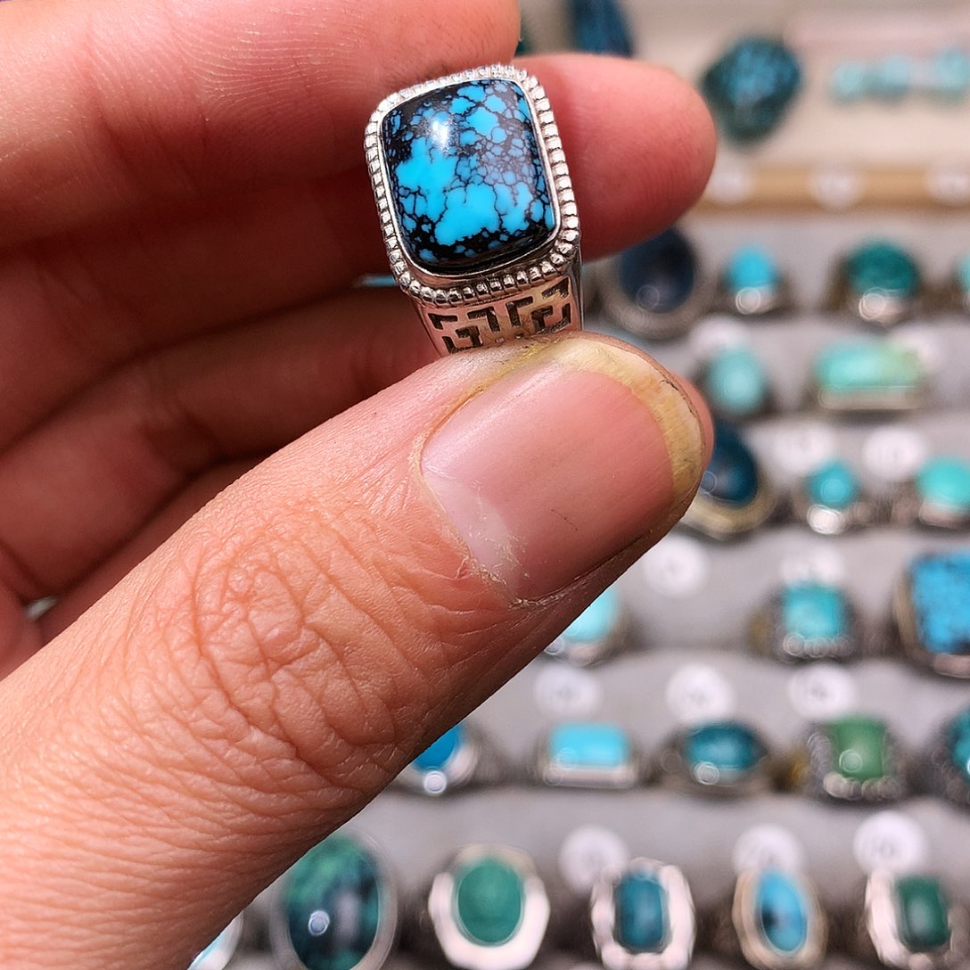 绿松石挂件银S925镶嵌苍**泽