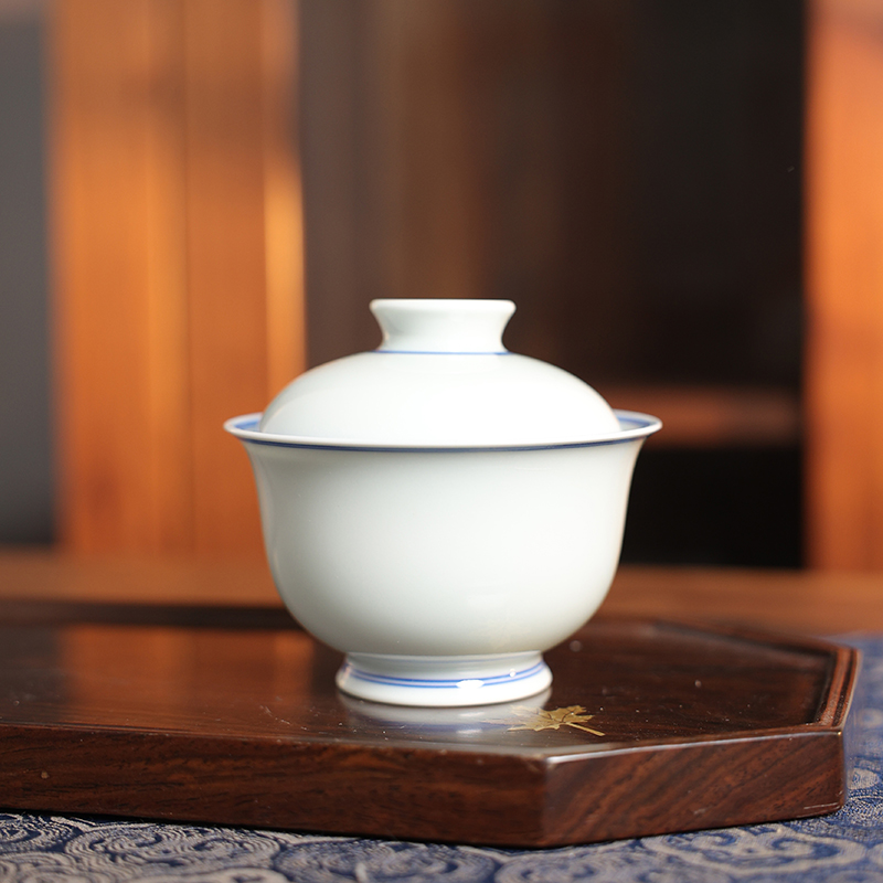 【栗子严选】素色斋心大元宝盖碗（moshe439）