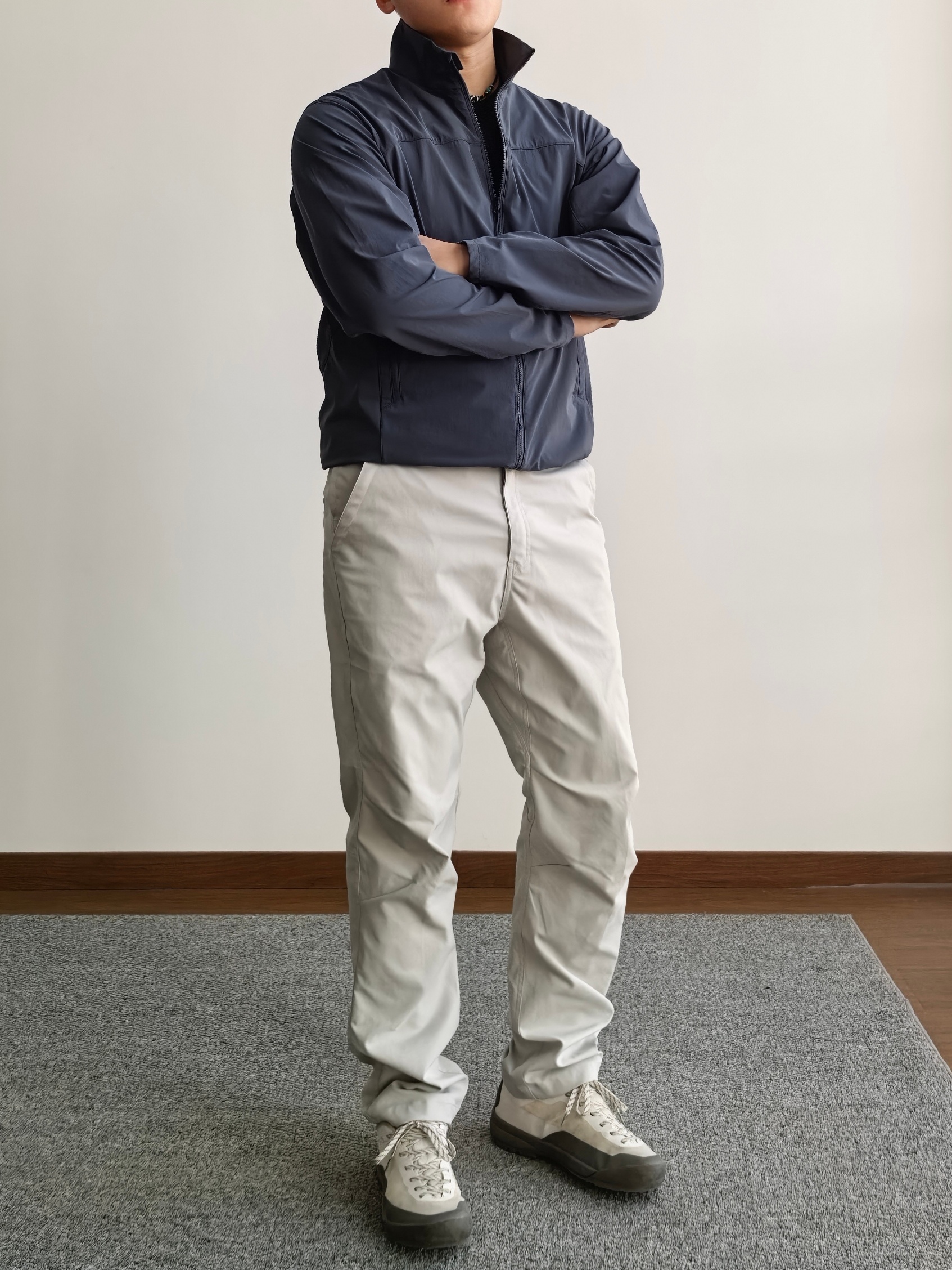 SOS户外运动微弹休闲裤基础通勤高级百搭纯色直筒裤防泼水长裤男