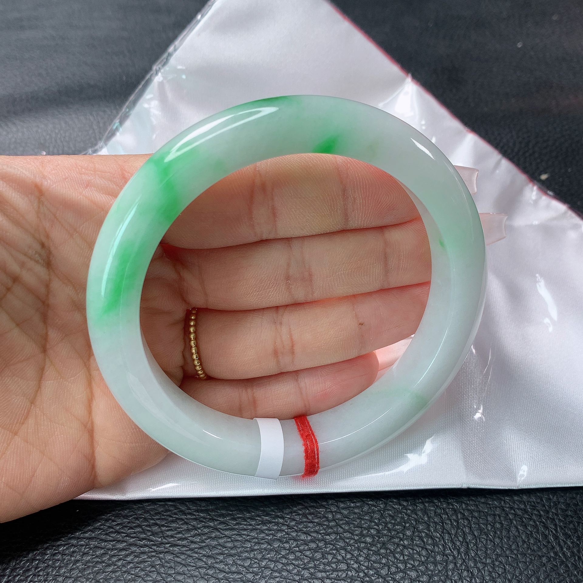 64-65圈口白底青阳春白雪种老肉细缅甸天然翡翠a货