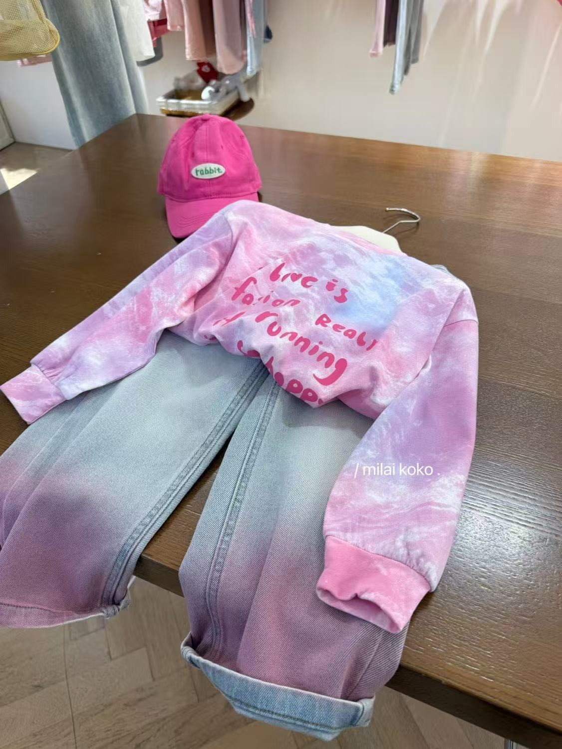 Milaikoko米莱单件❗️晕染粉字母T