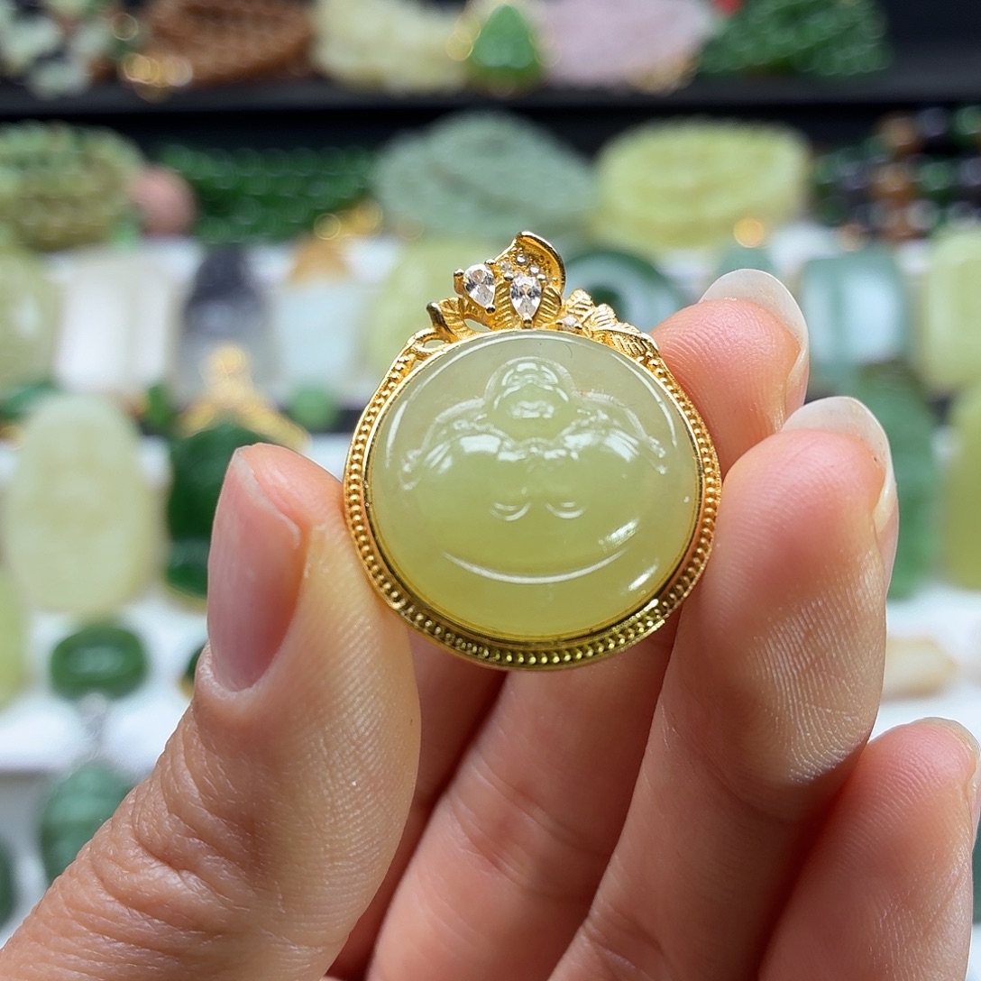 和田玉银S925镶嵌颈饰