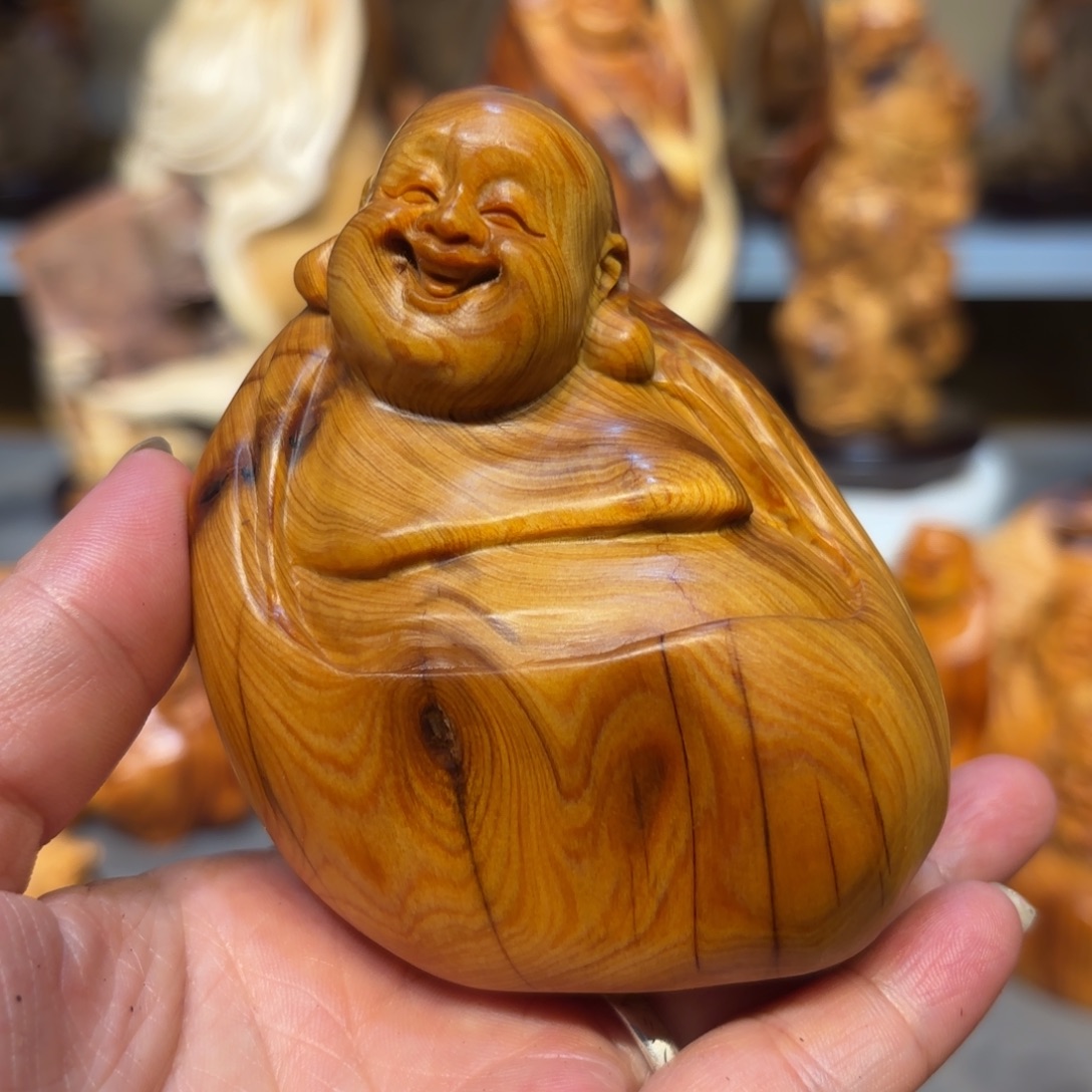 柏木太行崖柏弥勒佛