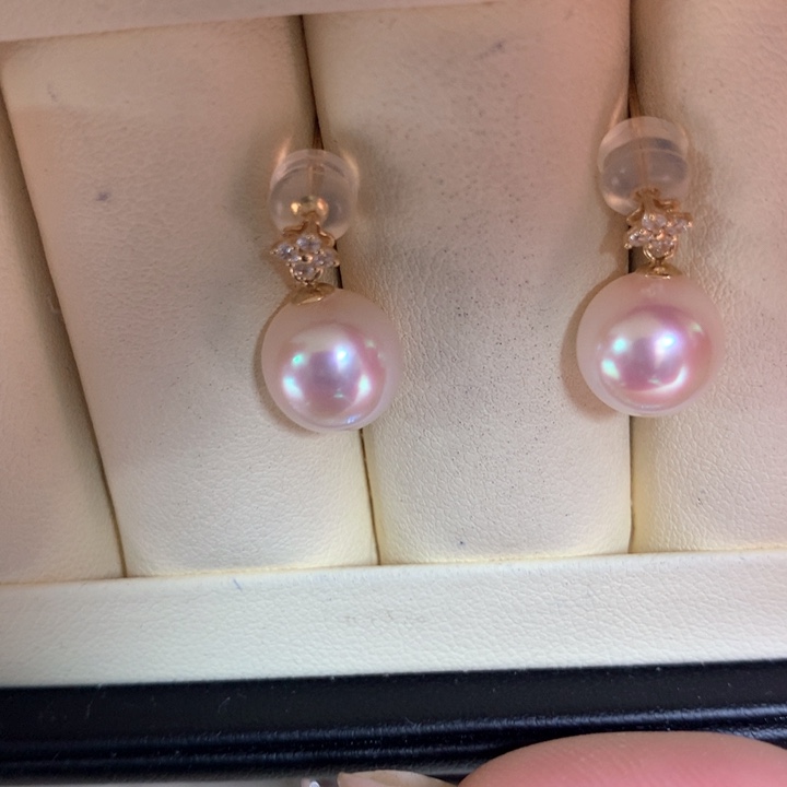 18K金镶嵌耳饰海水珍珠