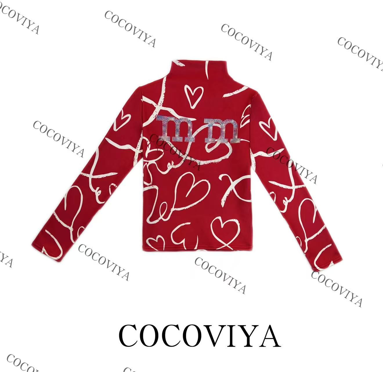 C  2025 COCOVIYA炽恋心迹字母德绒设计百搭时尚休闲上衣26C-1055