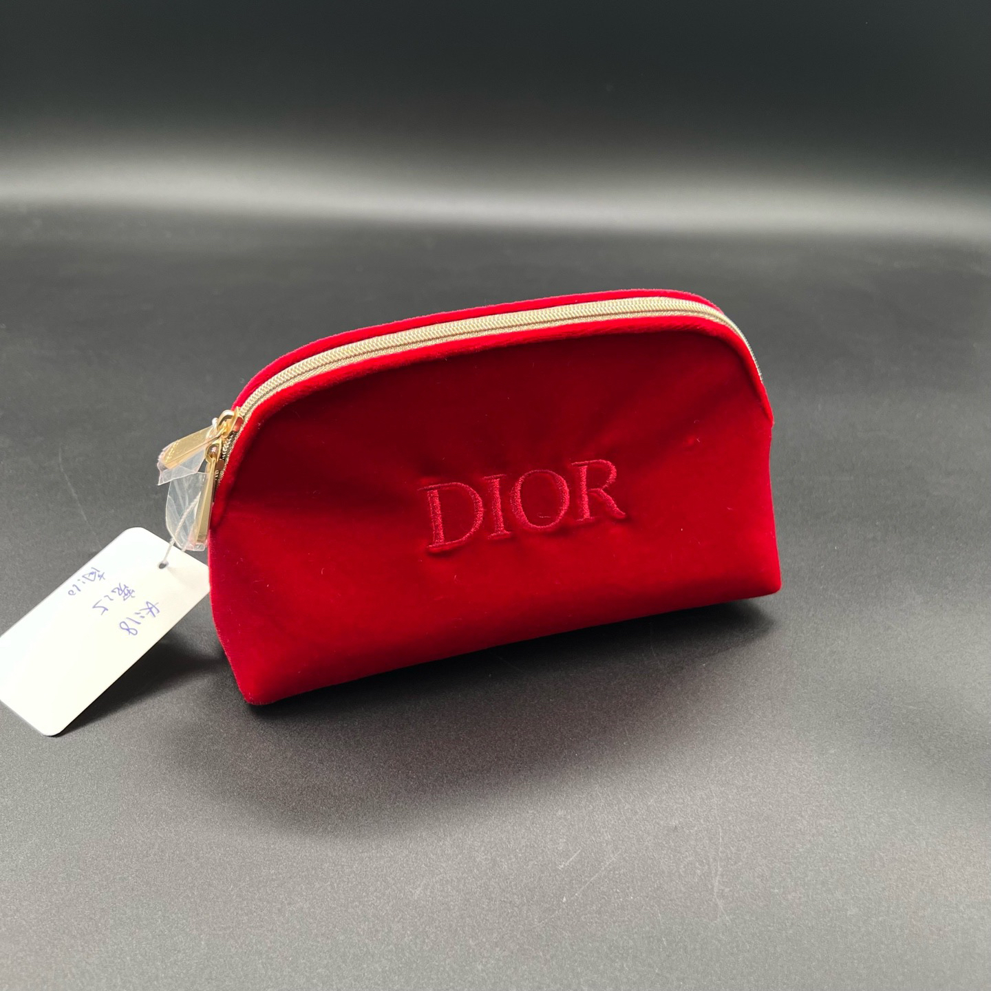 未使用 DIOR/迪奥 楠 红丝绒logo化妆包 均码/全新/无配件