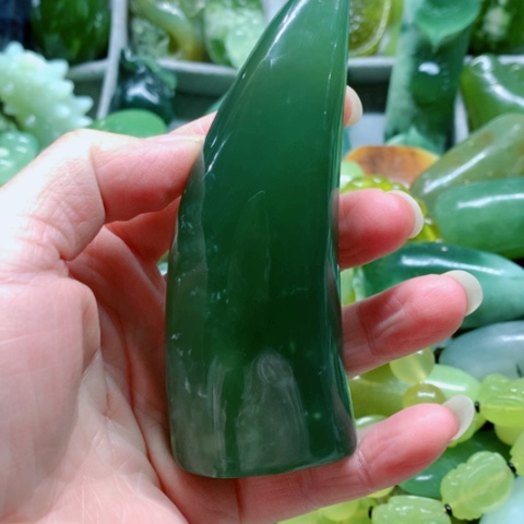 蛇纹石玉未镶嵌手把件