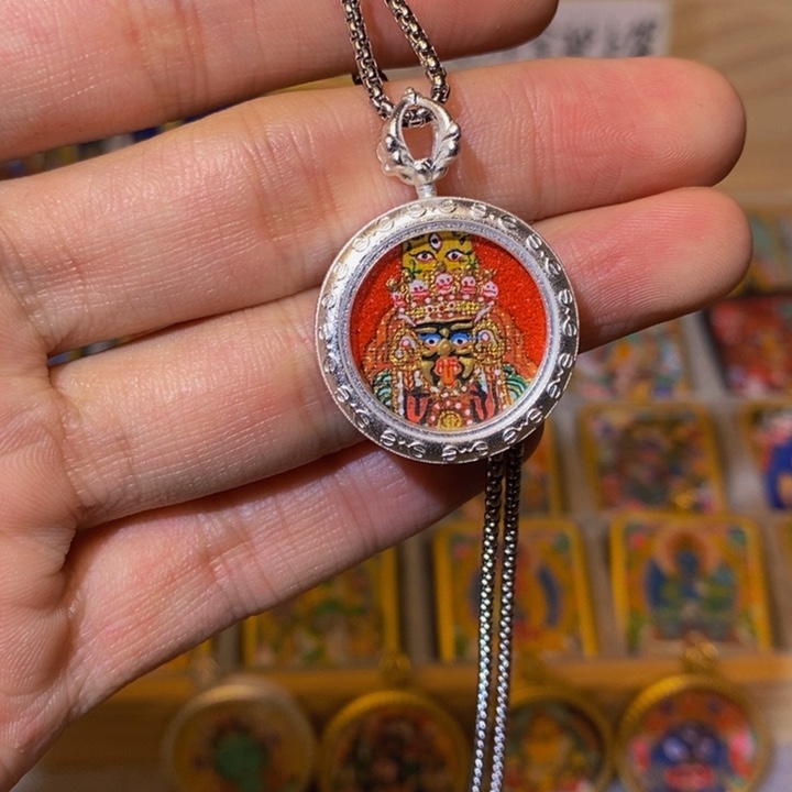 吊坠Y*;纯手绘扎基拉姆唐卡