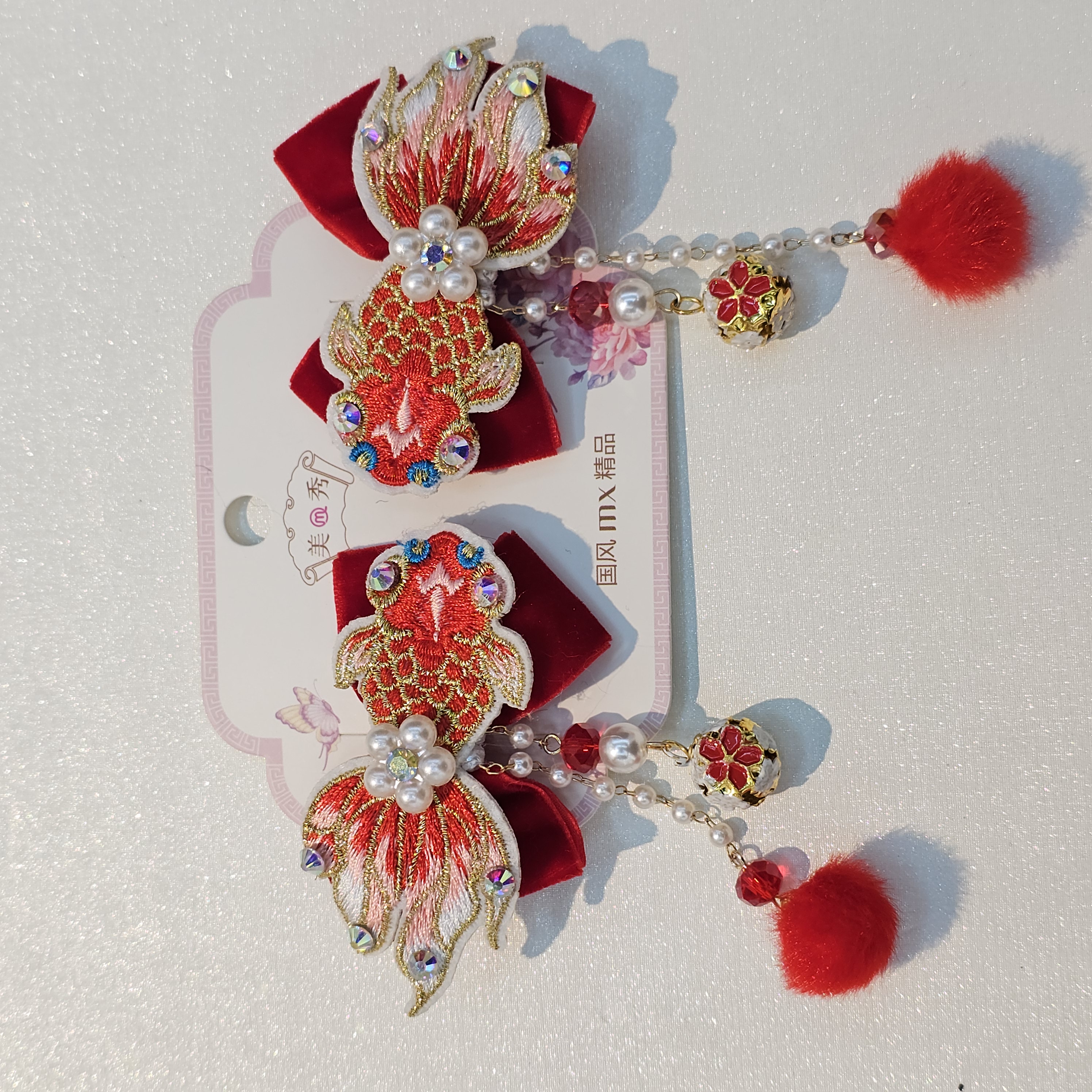 GF【MX-22219】国风精美压夹对夹儿童发圈可爱配饰发绳儿童发绳