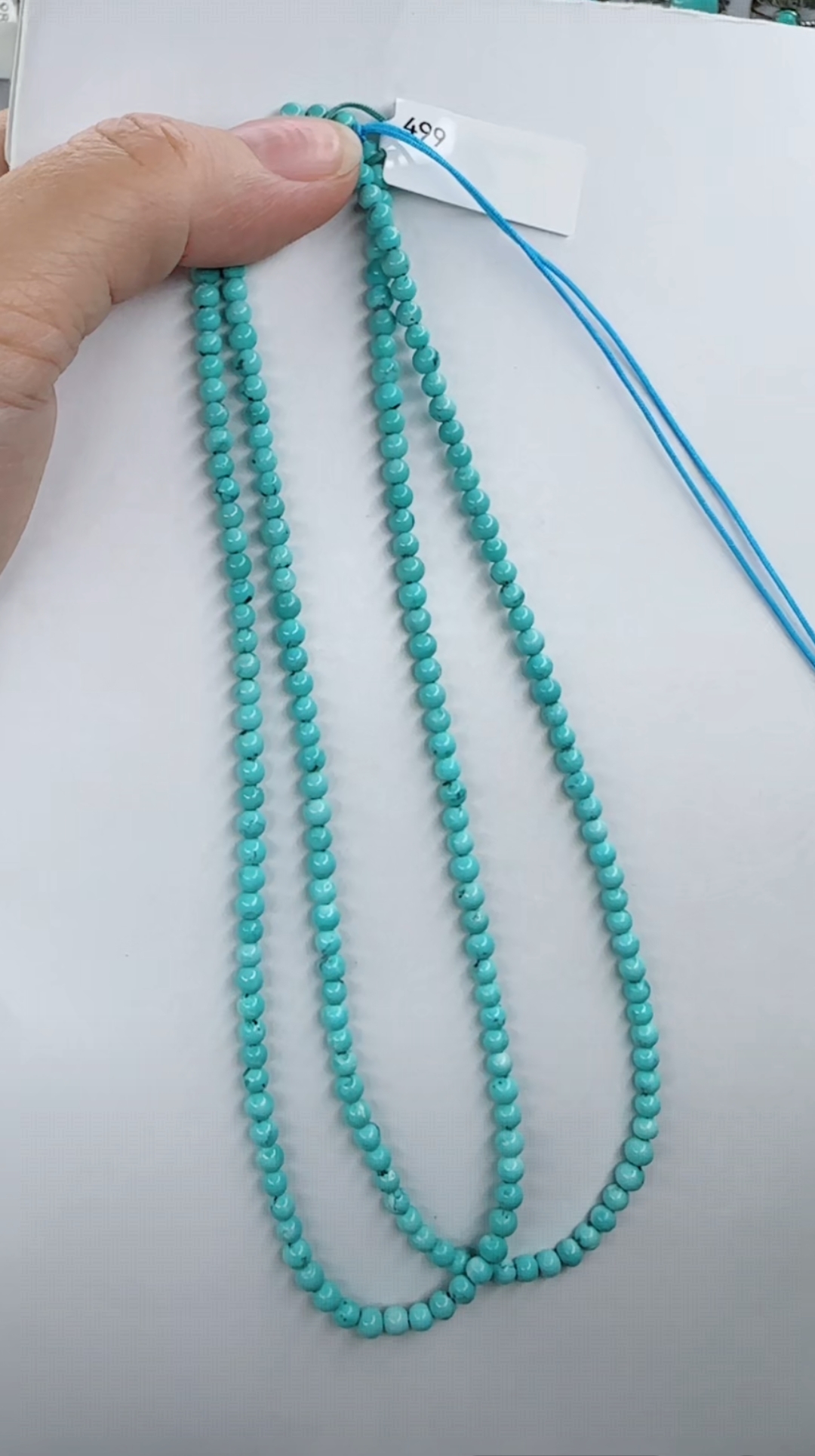 天然原矿绿松石米珠链