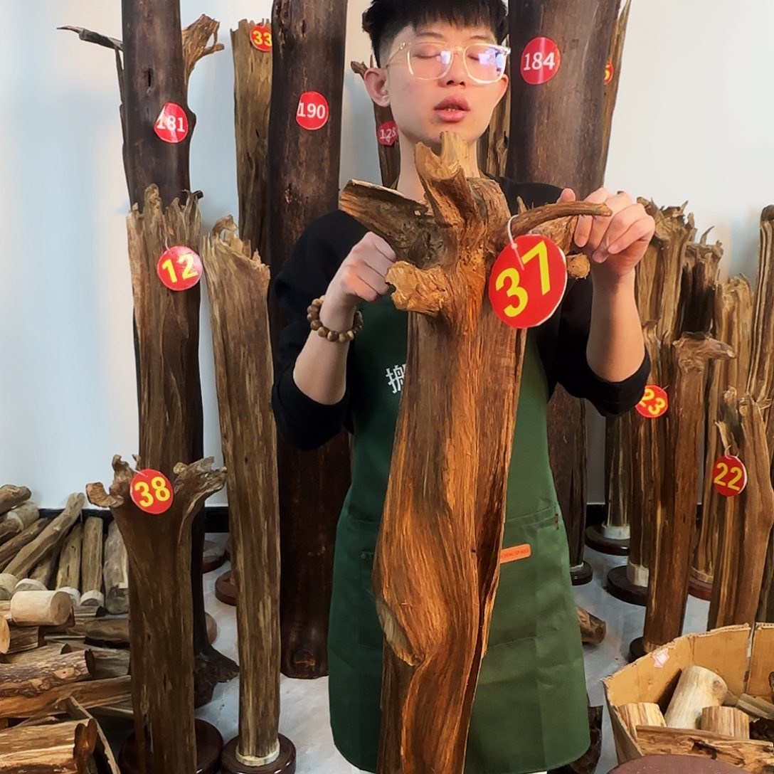 沉香摆件天然沉香原木摆件➕底座