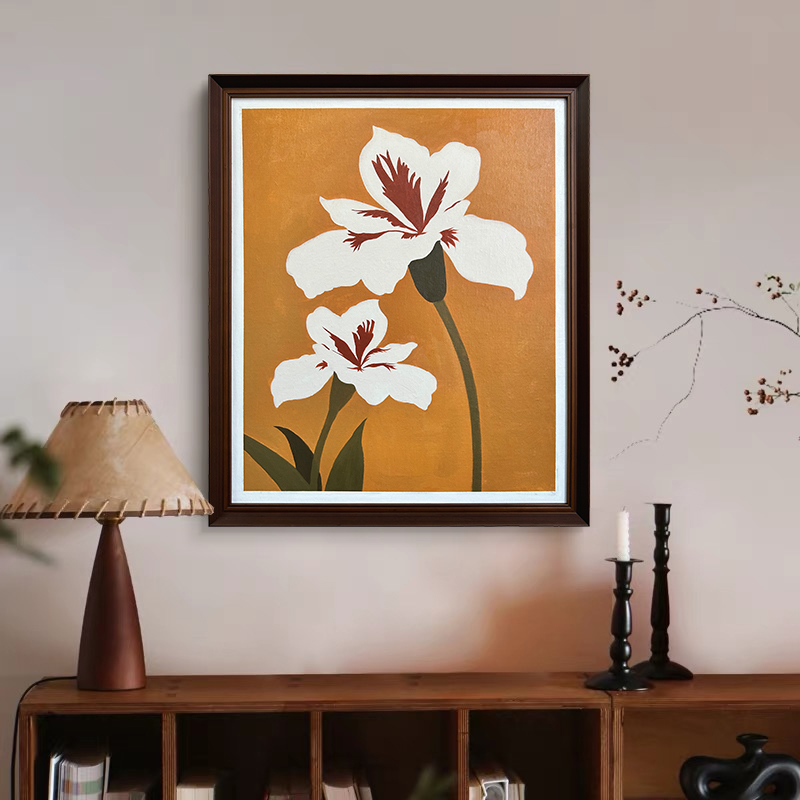 【玉堂富贵】中古风餐厅装饰画纯手工油画法式床头挂画百搭艺术壁画