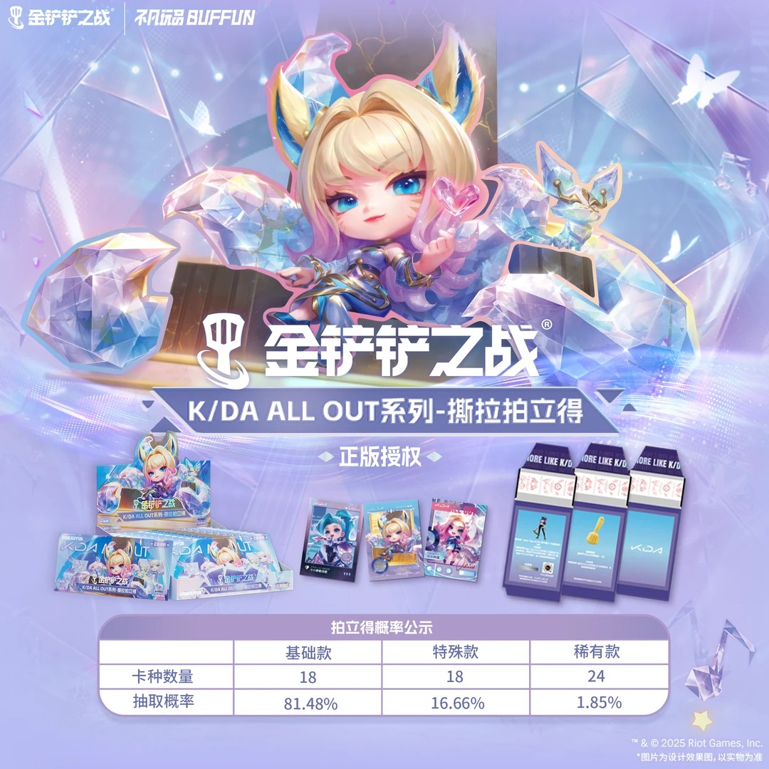 【浮浮】【不凡玩品金铲铲 之战】K/DA ALL OUT系列 撕拉拍立得（代拆）