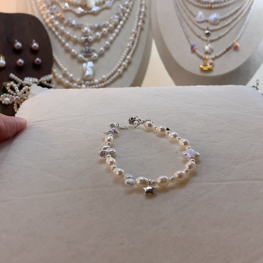 淡水珍珠手绳银S925镶嵌