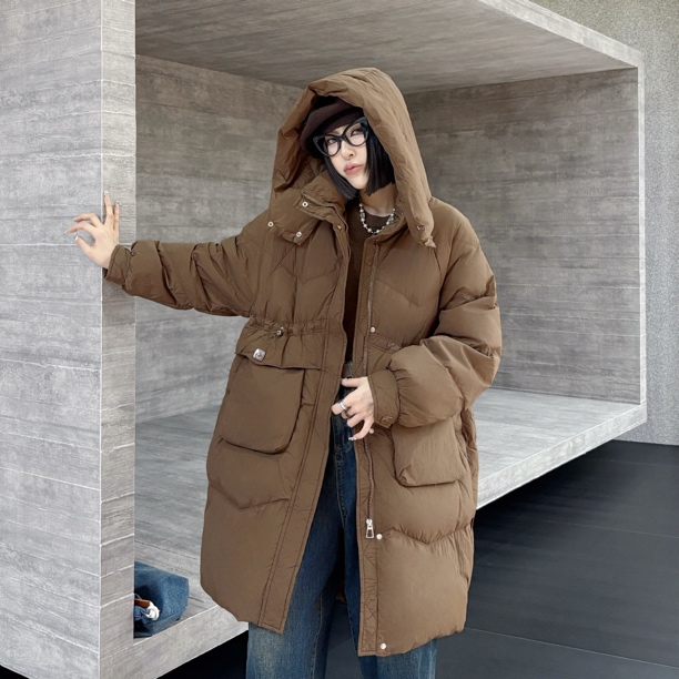 2025大码羽绒服女冬季加厚韩版宽松显瘦连帽中长款时尚百搭外套