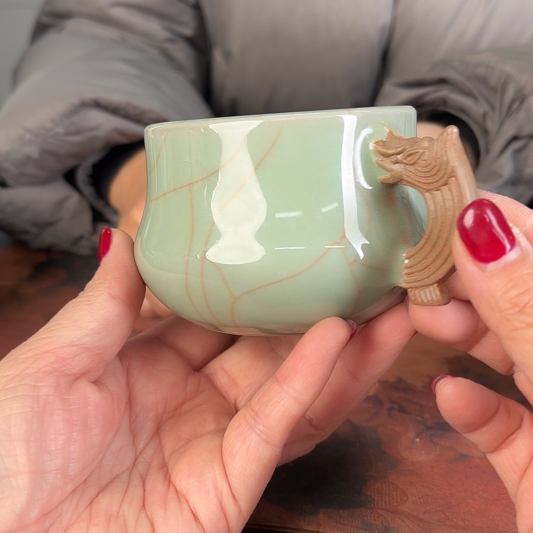 龙泉云间青瓷小米茶器