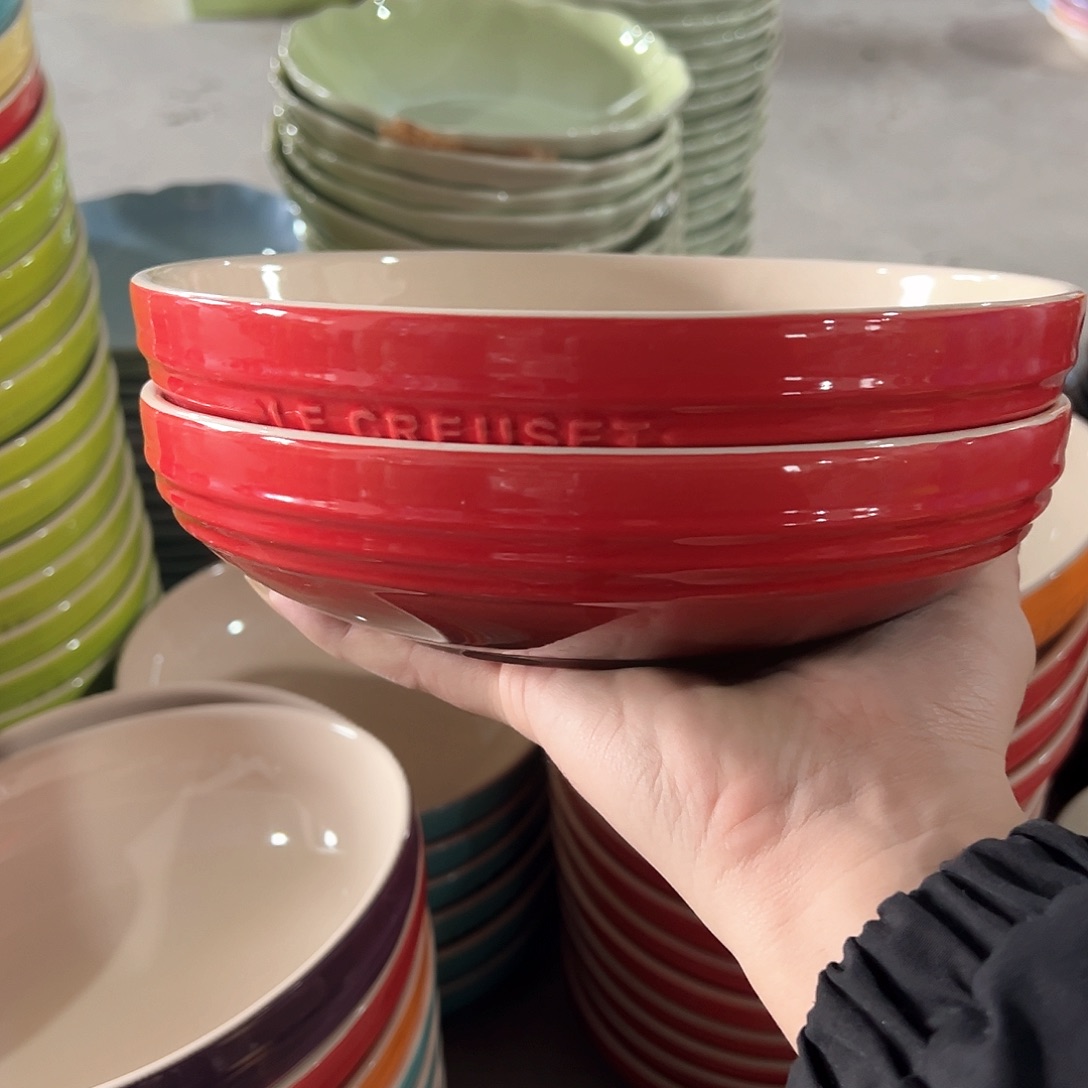 陶瓷 8英寸深盘 红色2个