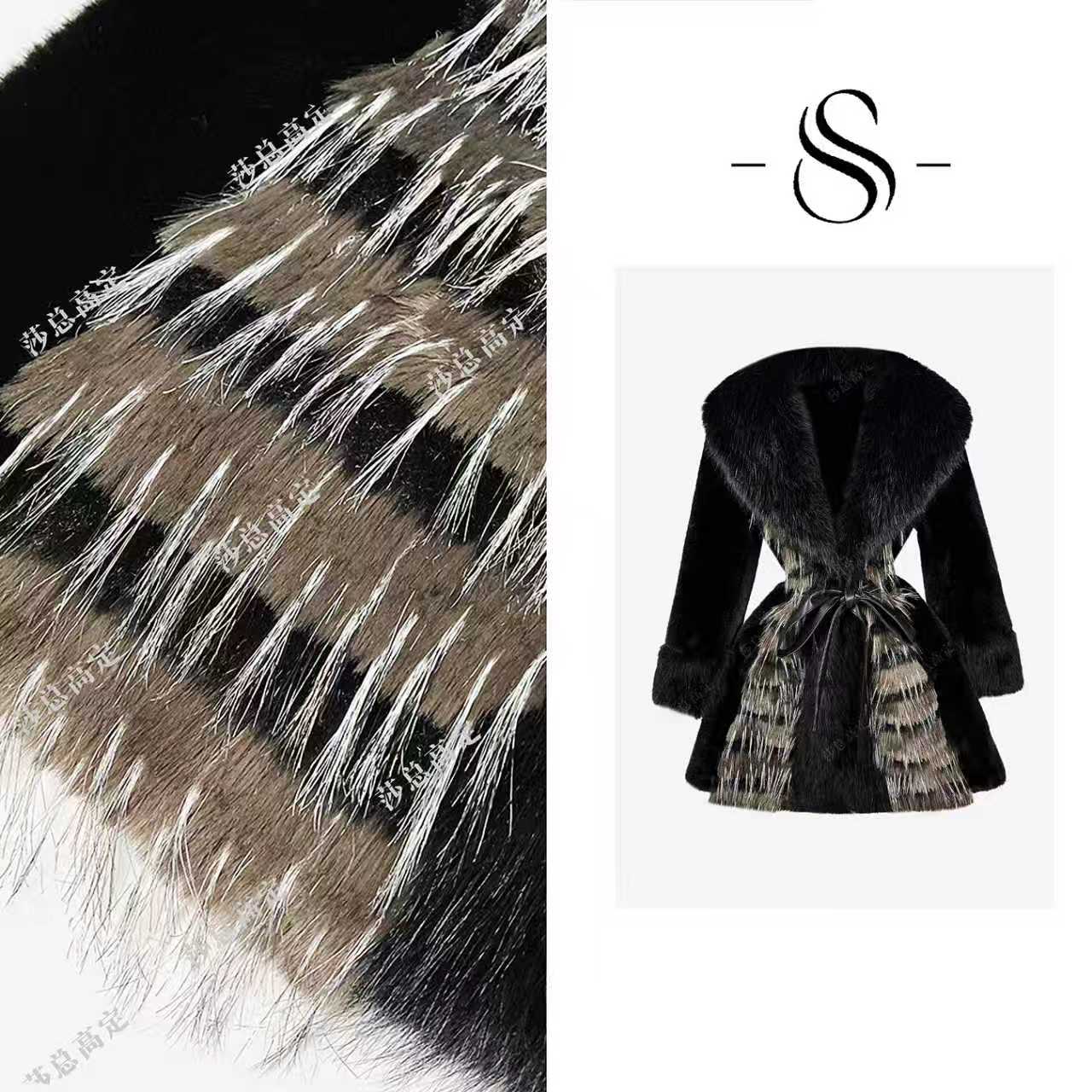 【莎总专属】法式高级感冬季新款重工款拼接气质显瘦短外套D0111