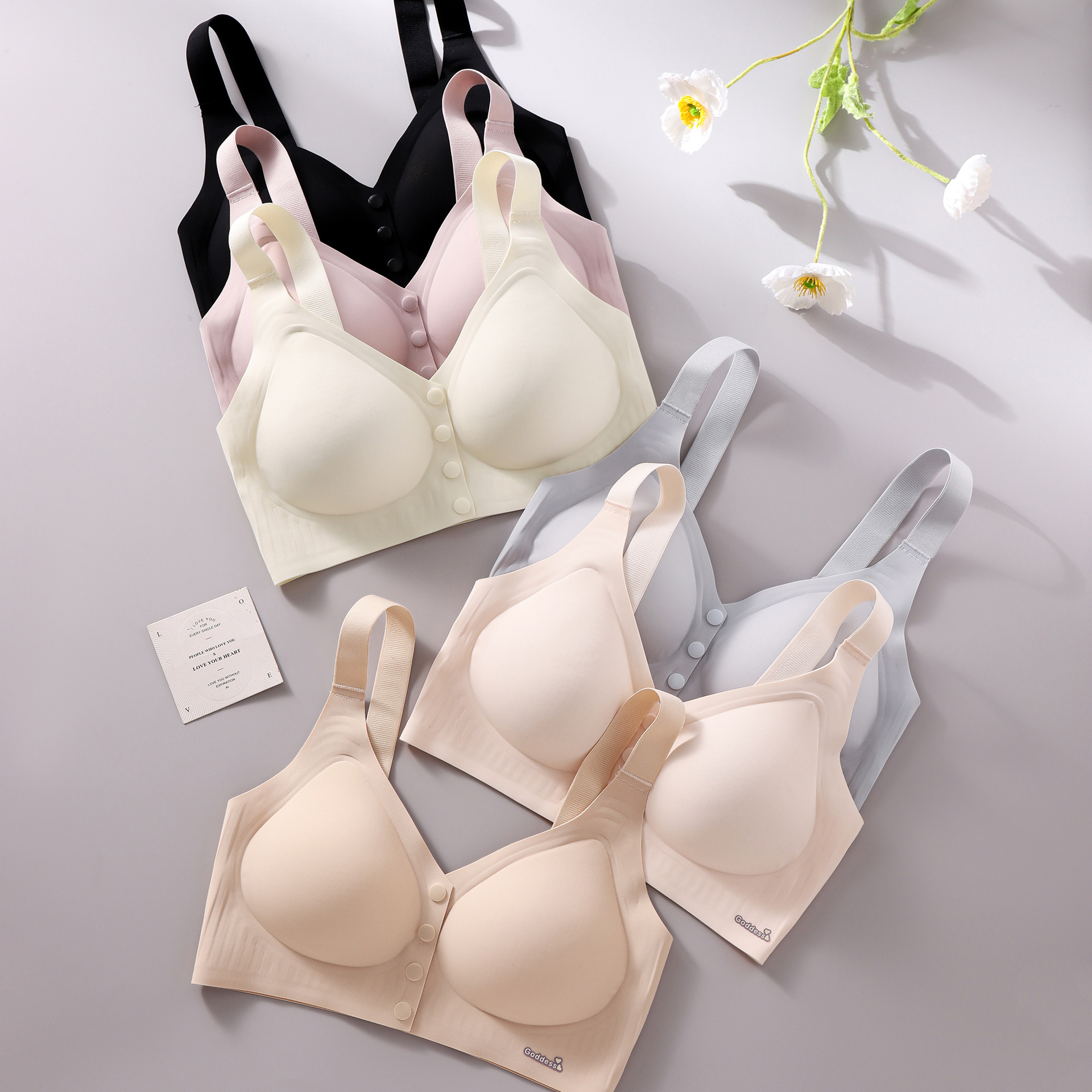 前开扣固定杯内衣女无痕一片式普拉提收副乳美背透气运动文胸罩