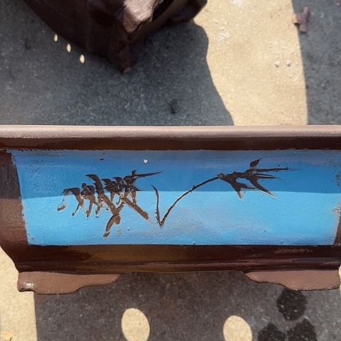 紫砂宜兴紫砂花盆32蓝马槽