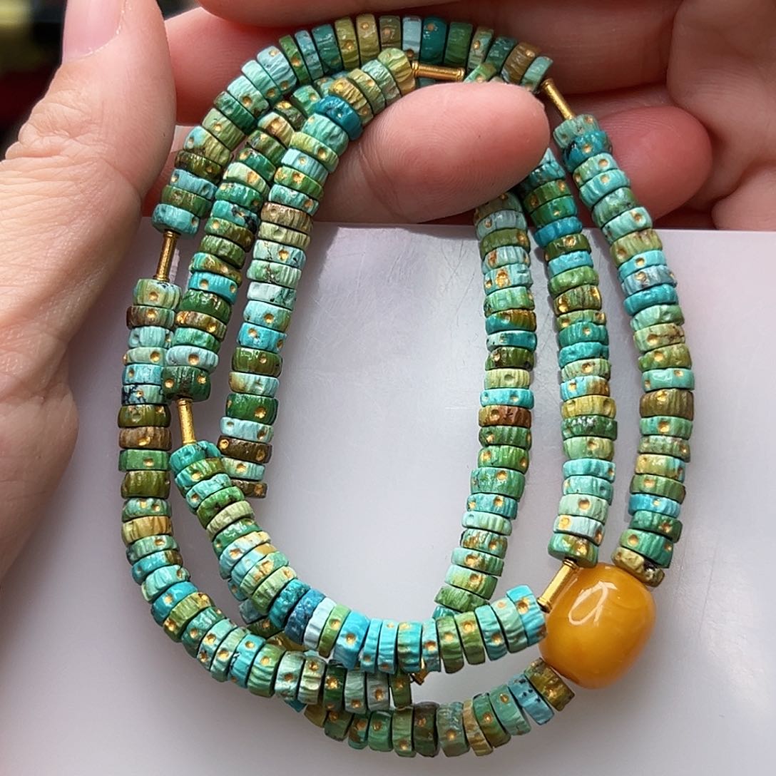 绿松石珠宝奇石18K金镶嵌