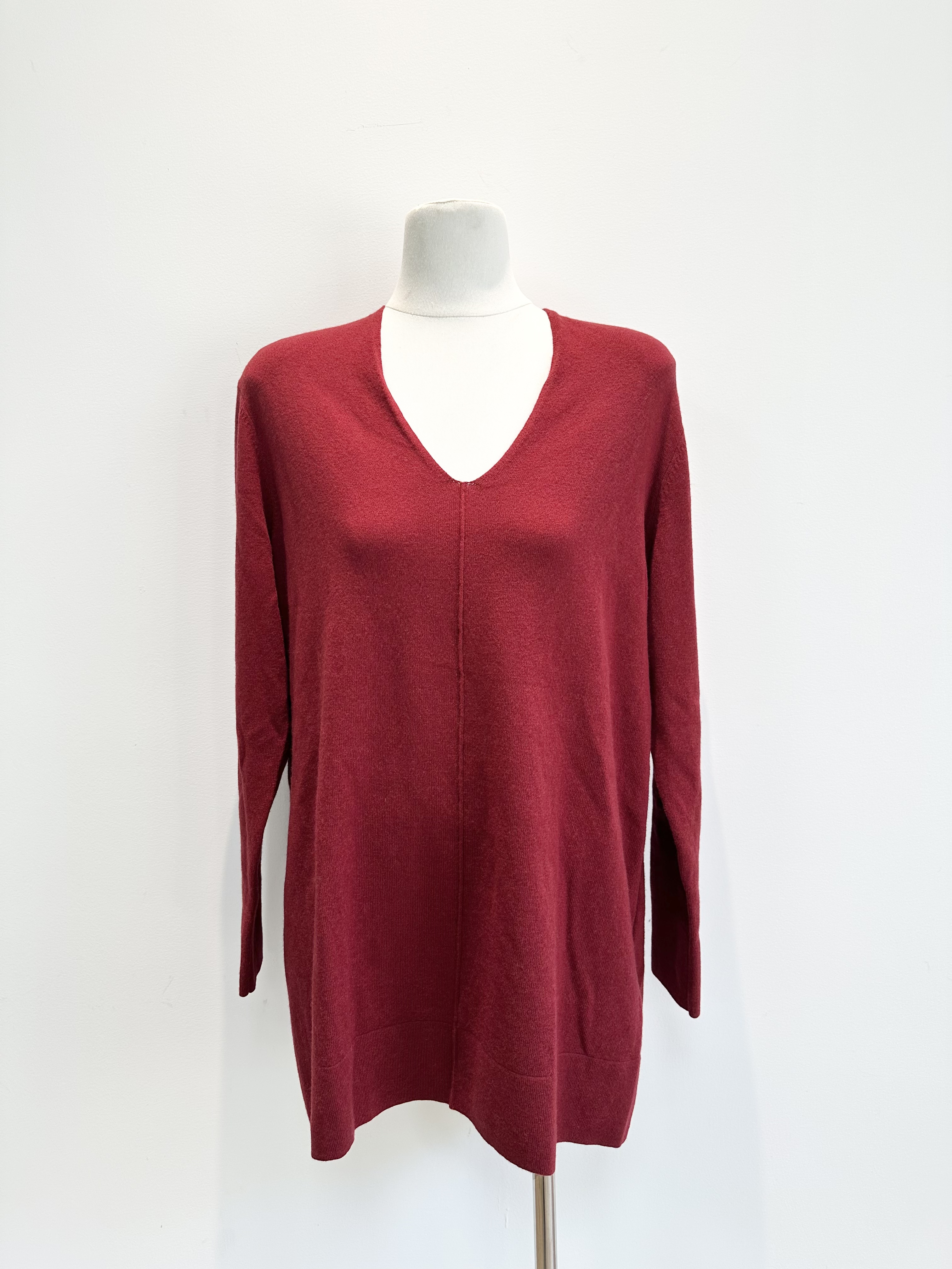 V领秋季薄款纯色针织女毛针织衫红色毛衣休闲上衣F1591