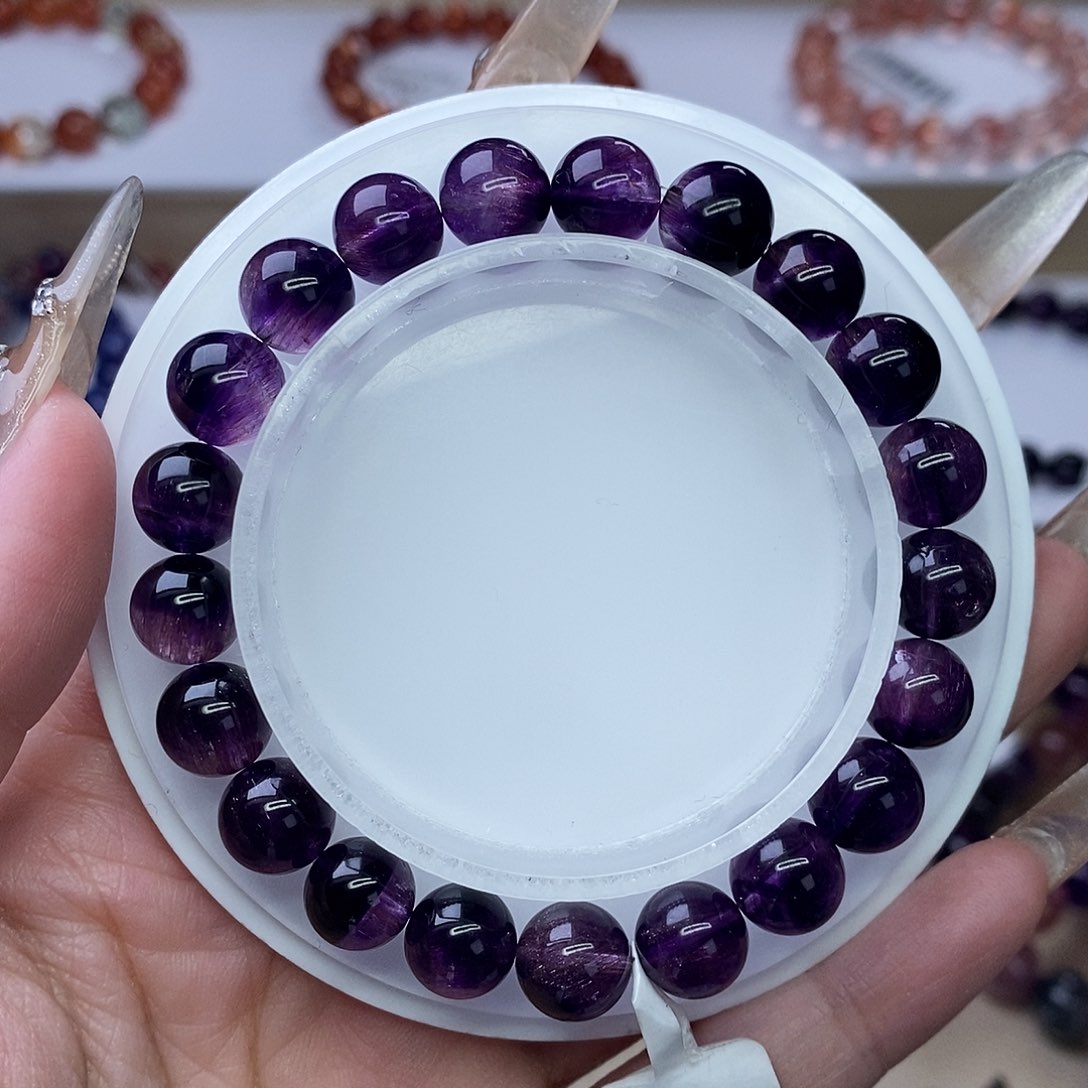 水晶手链未镶嵌紫超七8m+