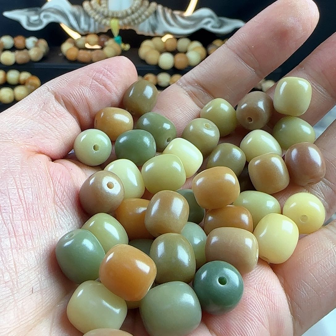 菩提根/象牙果手串卡12干枯玫瑰年糕100颗➕20颗