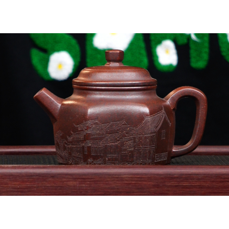 宜兴紫砂 德钟 龙山古乌泥 周昌英 260cc