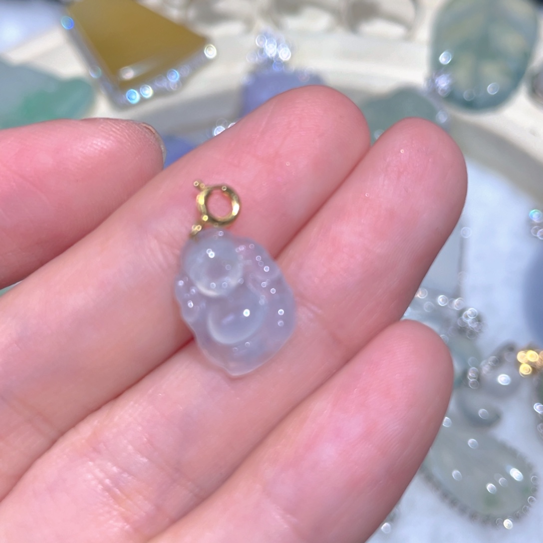 翡翠颈饰18K金镶嵌翡翠