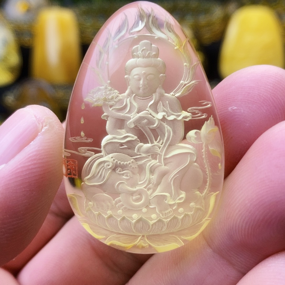 【闪购商品】金珀颈饰未镶嵌琥珀阴雕