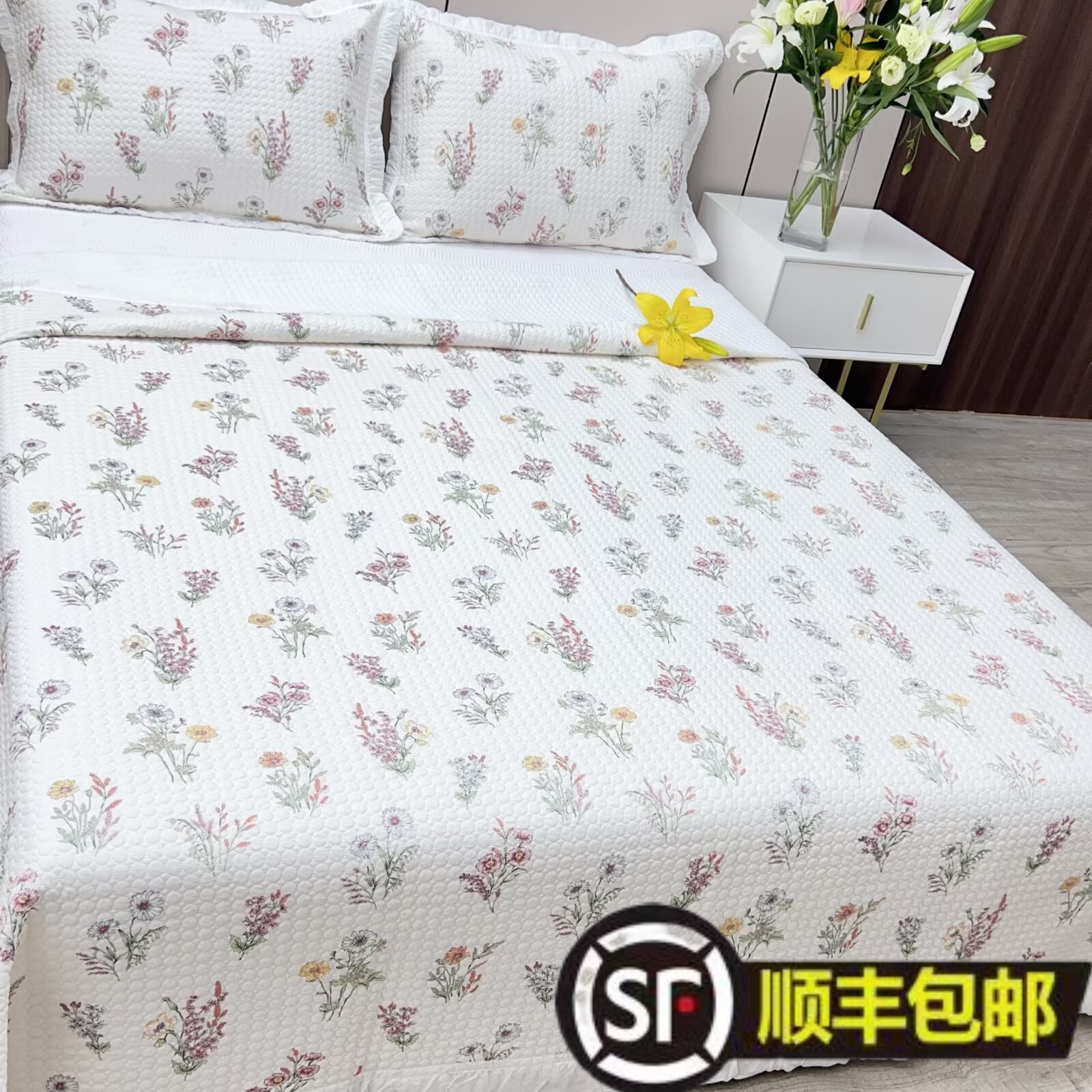 高端定制！60阿萨棉三件套 花槿