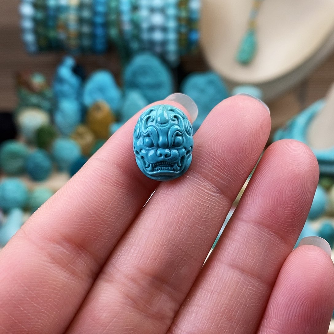 未镶嵌绿松石珠宝奇石12*15