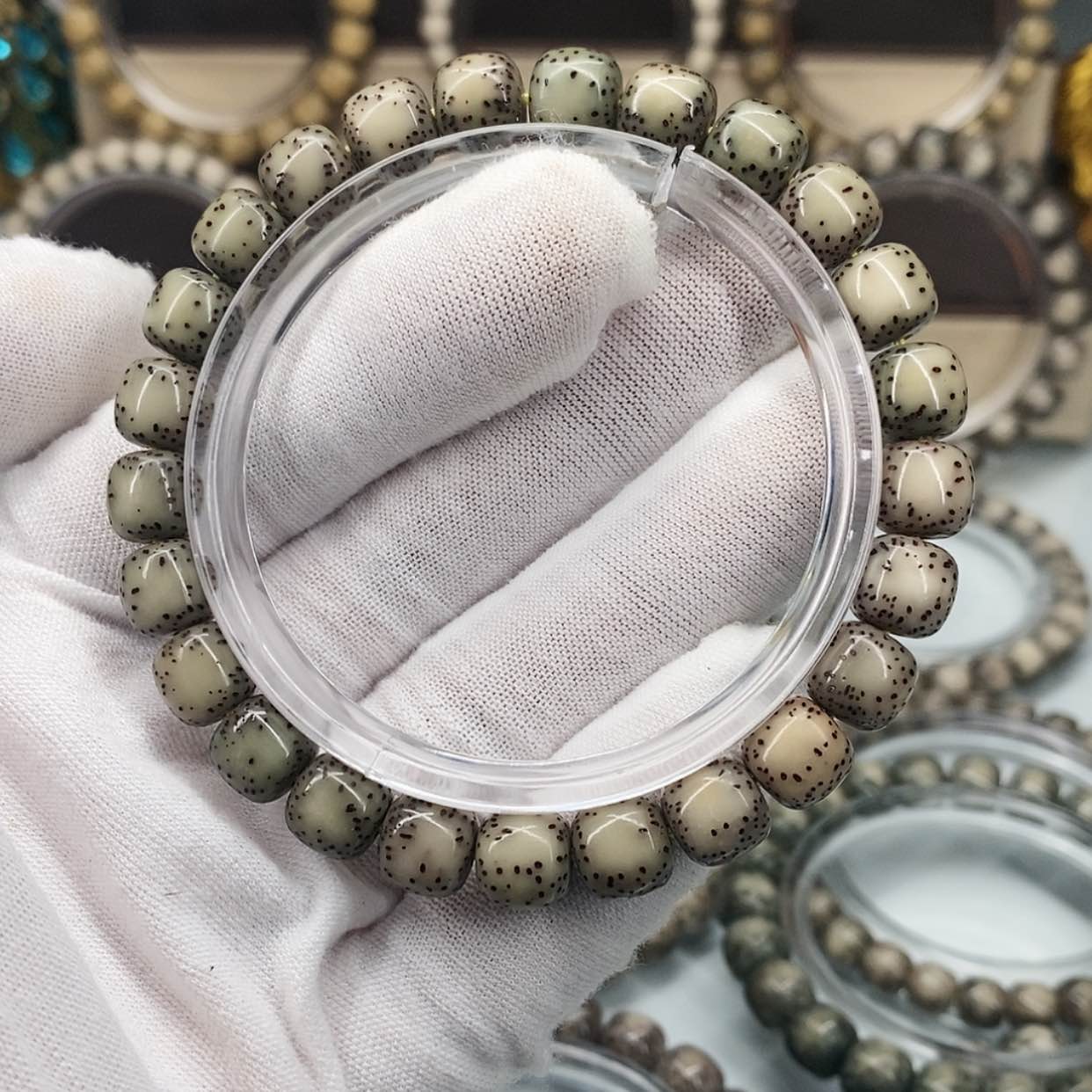 【闪购商品】星月菩提手串9×8一物一图原生态同枝糯冰双留白