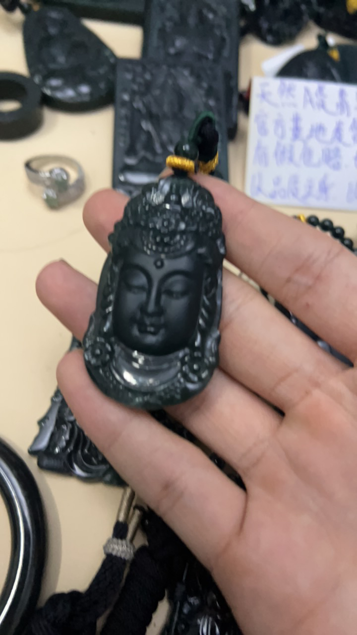 天然翡翠a货墨翠