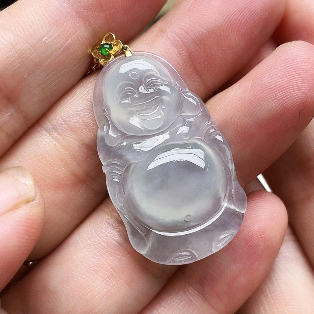 翡翠18K金镶嵌吊坠(不含链)（**）