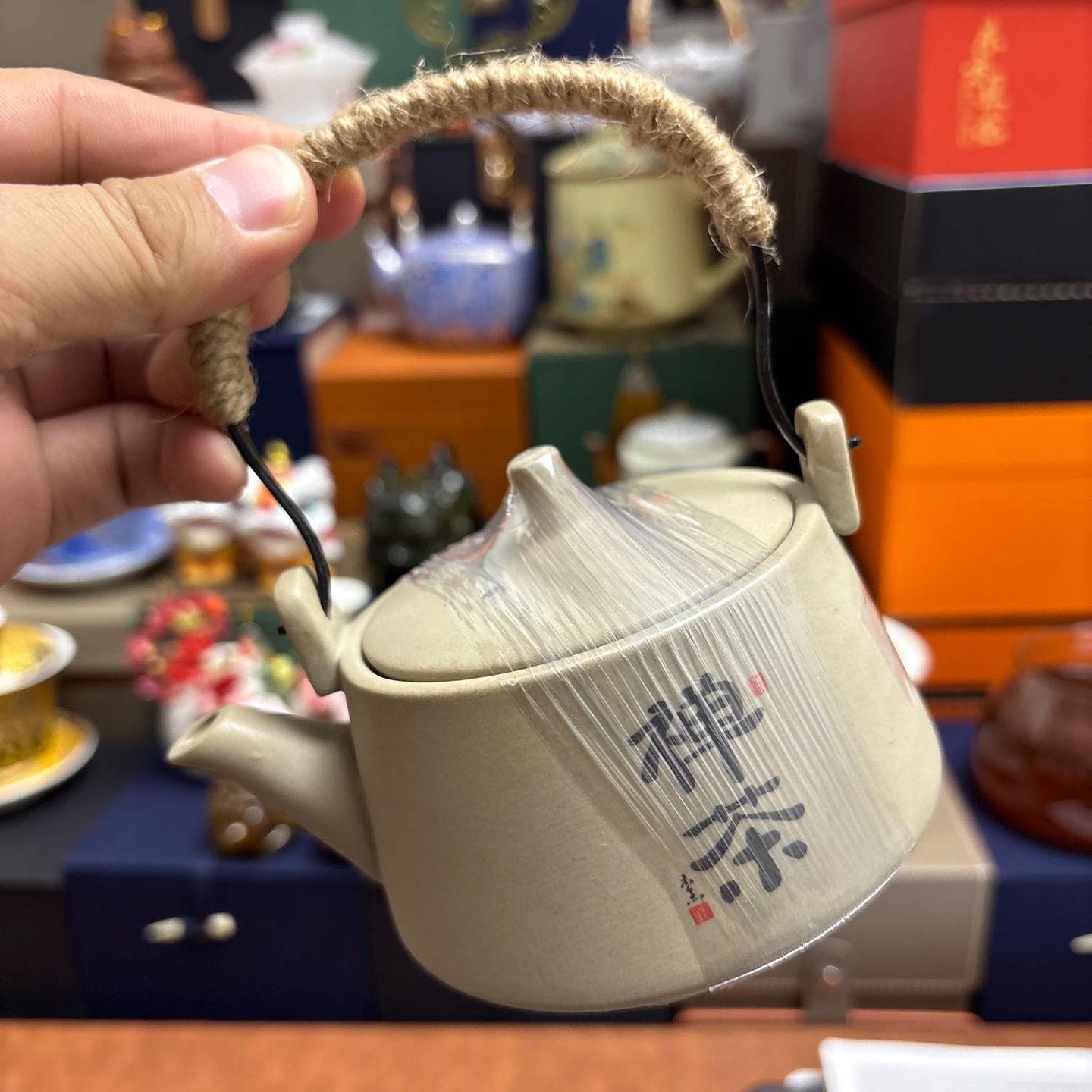 E240-禅茶陶瓷粗陶提梁壶茶具泡茶壶家用